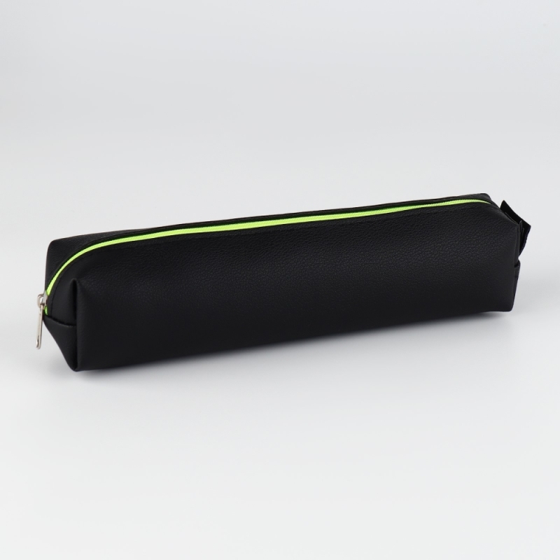 Пенал школьный из искусственной кожи &laquo;1 сентября: Черный&raquo; , 19 х 8 х 3 см