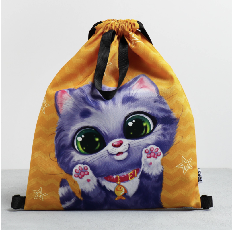 Мешок для обуви «Малыш котёнок» два вида ручек, 30 х 40 см Мешок для обуви «Малыш котёнок» два вида ручек, 30 х 40 см