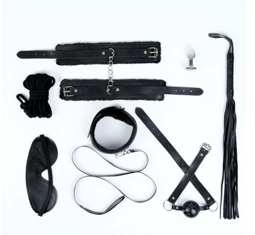 Эротический БДСМ набор Оки-Чпоки, металл, кожа, набор 8 предметов, черный Эротический БДСМ набор Оки-Чпоки, металл, кожа, набор 8 предметов, черный