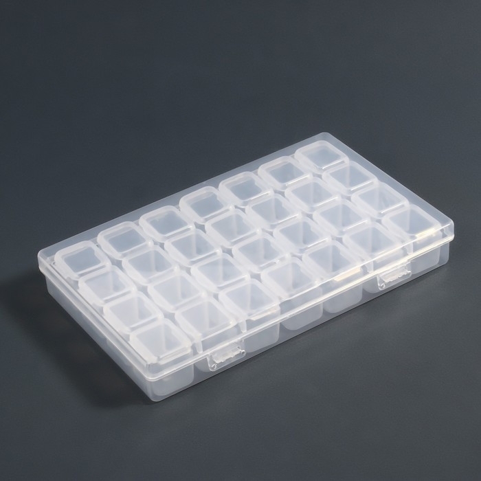 Органайзер для декора, 7 блоков, 4 ячейки, 17,5 &times; 10,5 &times; 2,7 см, цвет прозрачный