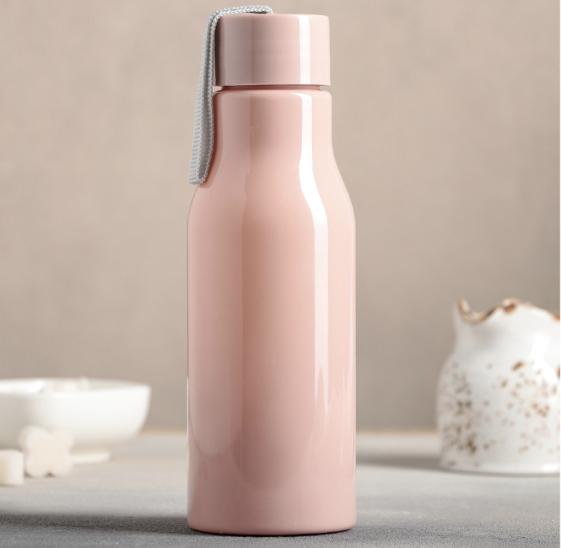 Бутылка для воды пластиковая &laquo;Фламинго&raquo;, 450 мл, цвет розовый