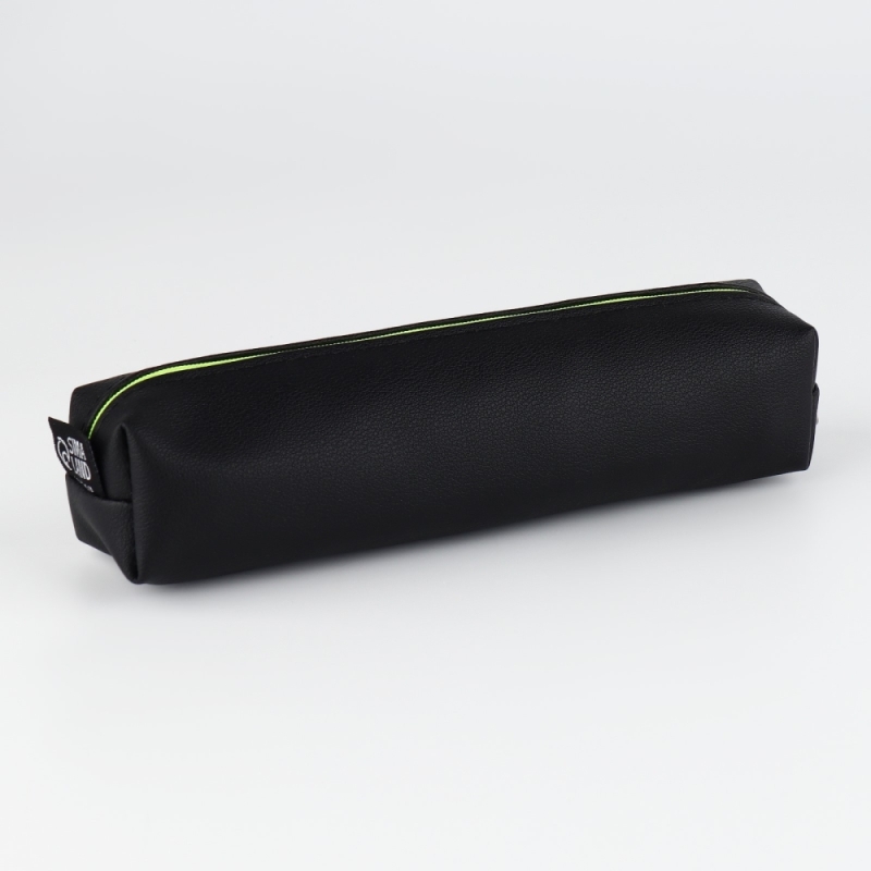 Пенал школьный из искусственной кожи &laquo;1 сентября: Черный&raquo; , 19 х 8 х 3 см