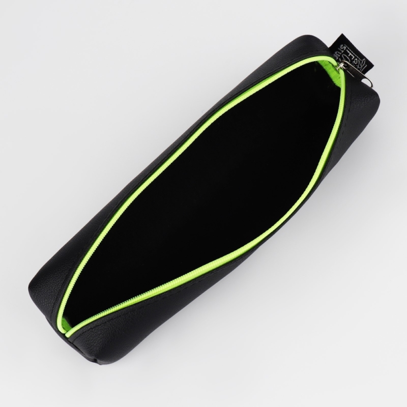 Пенал школьный из искусственной кожи &laquo;1 сентября: Черный&raquo; , 19 х 8 х 3 см