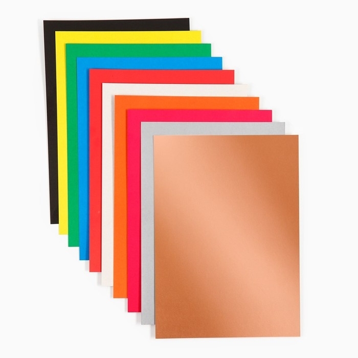 Картон цветной, А4, 10 листов, 10 цветов, немелованный, односторонний, в папке, 220 г/м&sup2;, Щенячий патруль