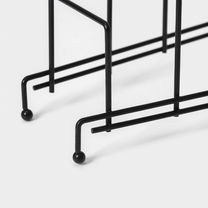 Подставка для крышек на 5 предметов Доляна, 28,5×12,5×16,5 см, цвет чёрный Подставка для крышек на 5 предметов Доляна, 28,5×12,5×16,5 см, цвет чёрный