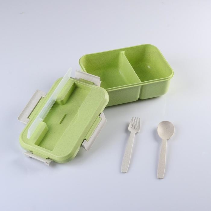 Ланч бокс с отделениями для еды, контейнер для еды, 1.1 л, 21.5 х 7.6 х 15 см, цвет серый