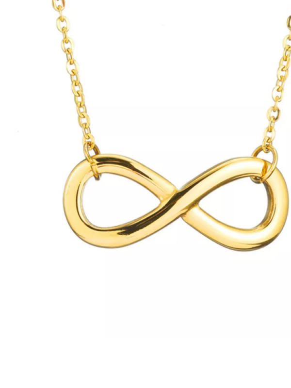 Золотое ожерелье с подвеской бесконечности