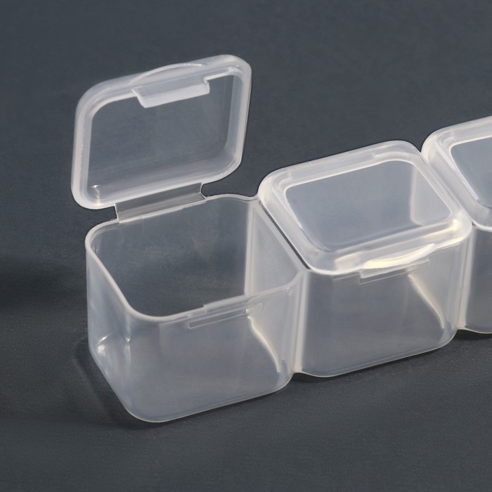 Органайзер для декора, 7 блоков, 4 ячейки, 17,5 &times; 10,5 &times; 2,7 см, цвет прозрачный