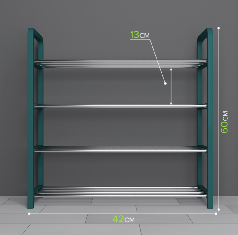 Обувница Доляна, 4 яруса, 42&times;19&times;59 см