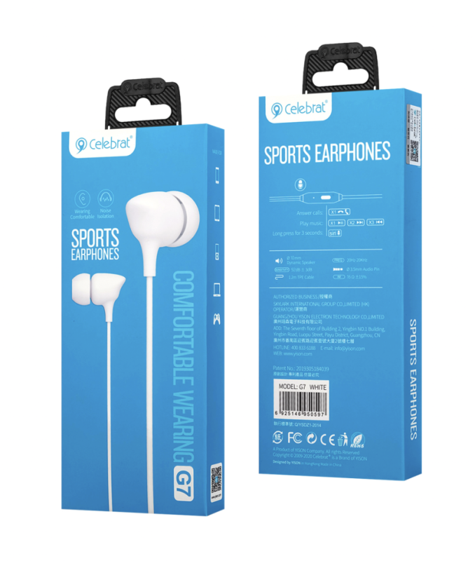 Наушники Celebrat G7 белые Наушники Celebrat G7 белые