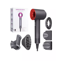 Набор фен SUPER HAIR DRYER Серый с красным (6 в 1) 3M