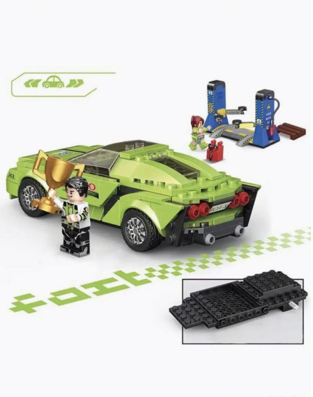 Конструктор Technic техник Decool racing Спорткар зеленый 403 детали Конструктор Technic техник Decool racing Спорткар зеленый 403 детали