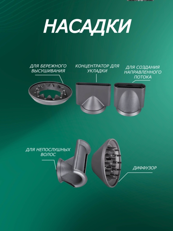 Набор фен SUPER HAIR DRYER Серый с красным (6 в 1) 3M Набор фен SUPER HAIR DRYER Серый с красным (6 в 1) 3M