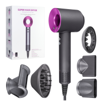 Набор фен SUPER HAIR DRYER Серый с розовым (6 в 1) 3M