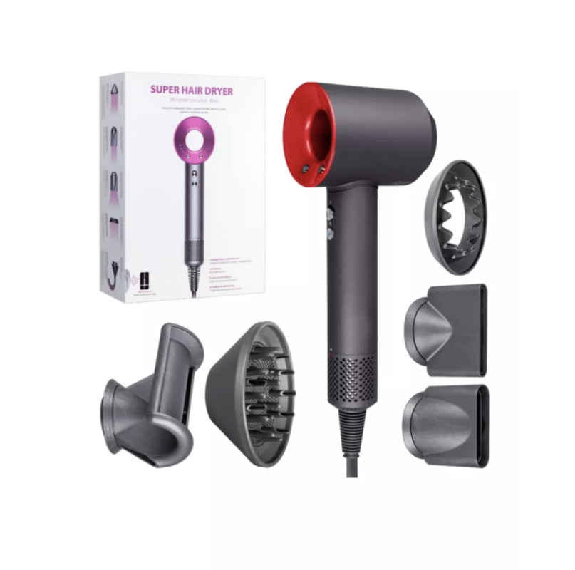 Набор фен SUPER HAIR DRYER Серый с красным (6 в 1) 3M Набор фен SUPER HAIR DRYER Серый с красным (6 в 1) 3M