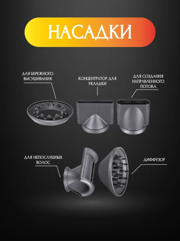 Набор фен SUPER HAIR DRYER Синий с золотом (6 в 1) 3м Набор фен SUPER HAIR DRYER Синий с золотом (6 в 1) 3м