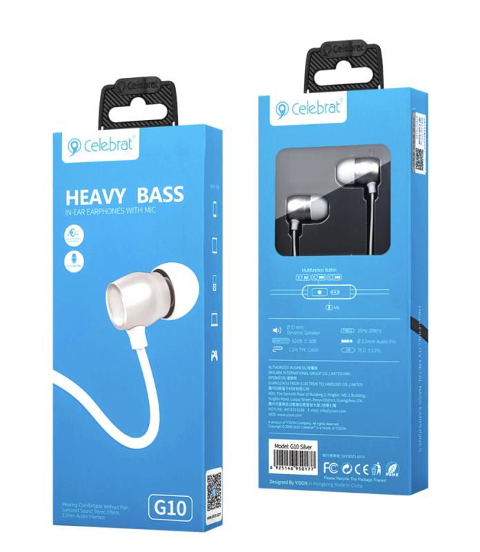 Наушники Celebrat G10 белые Наушники Celebrat G10 белые