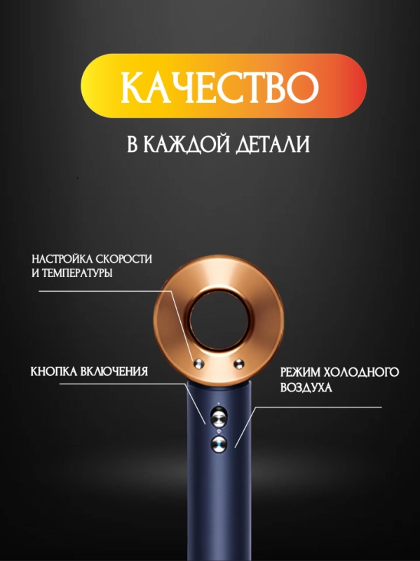 Набор фен SUPER HAIR DRYER Синий с золотом (6 в 1) 3м Набор фен SUPER HAIR DRYER Синий с золотом (6 в 1) 3м