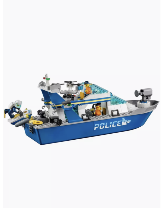 Конструктор Сити Катер полицейского патруля 276 детали Конструктор Сити Катер полицейского патруля 276 детали